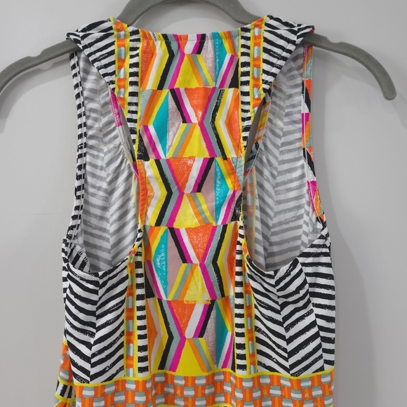 TRINA TURK Multicolor Geometric Pattern Sleeveless Dress, Beach Cover Up, Size S - Picture 12 of 16